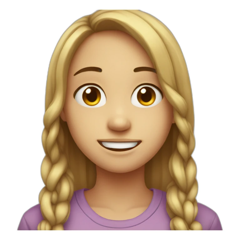 Heart broken smiling girl sticker