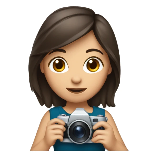 Brunette girl holding camera sticker