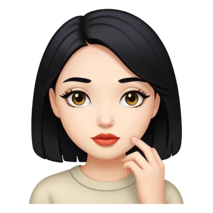 Cute girl with black hair, make it coquette  sticker