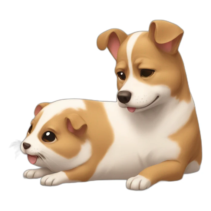 chien et hamsters qui dorment sticker