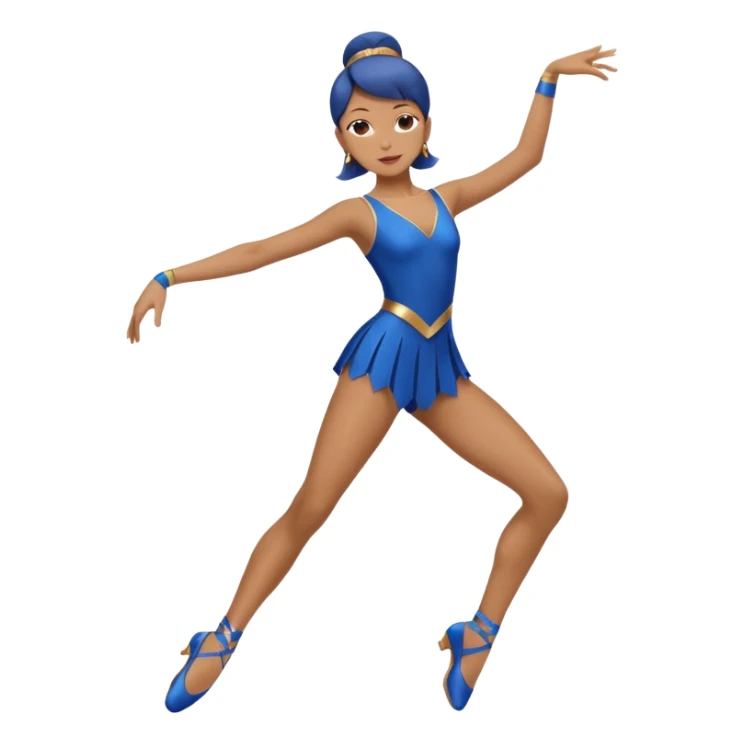blue jazz style dance costume on light brown hair full body sticker