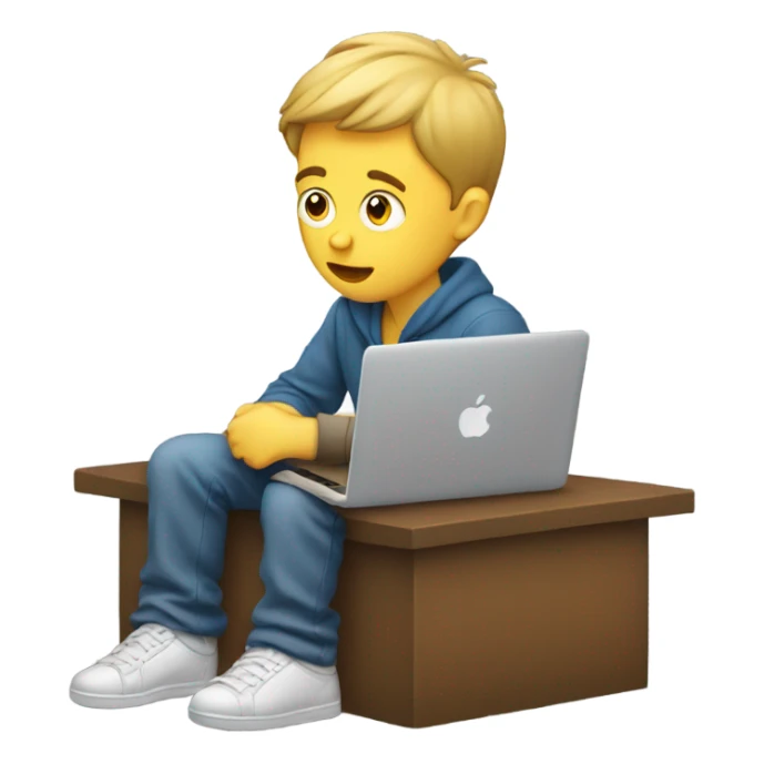 white boy music producer with macbook sticker