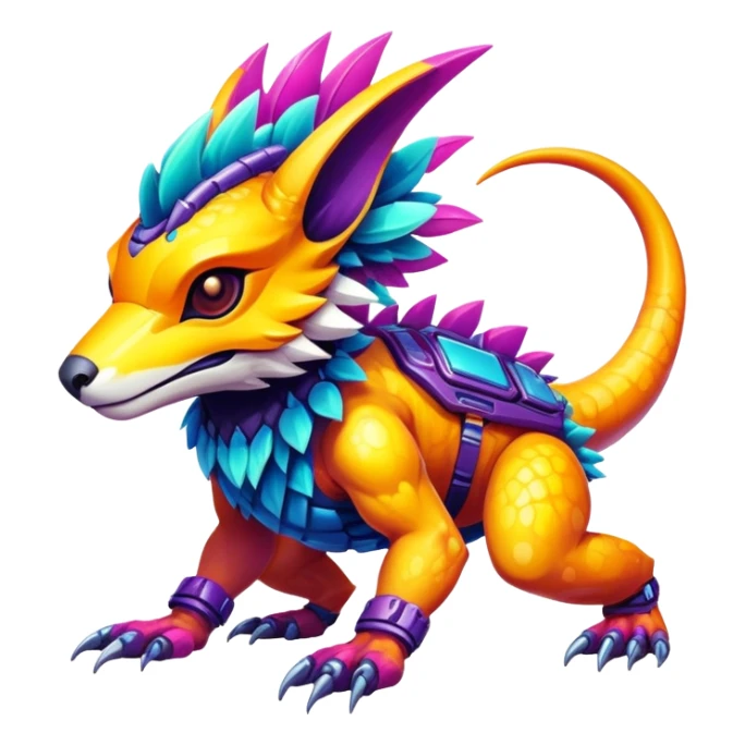  exotic tropical cyber-Protogen-Fakémon-Vernid-creature sticker