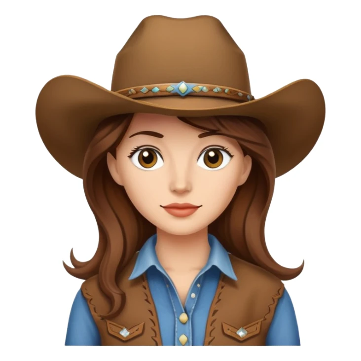 Cowgirl with brown hair sticker