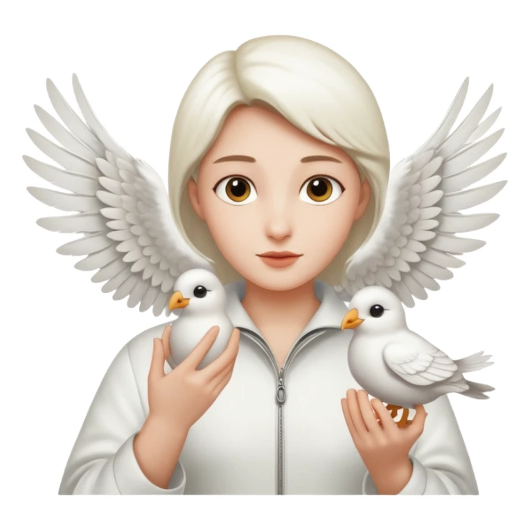 Flying white bird above  hand sticker