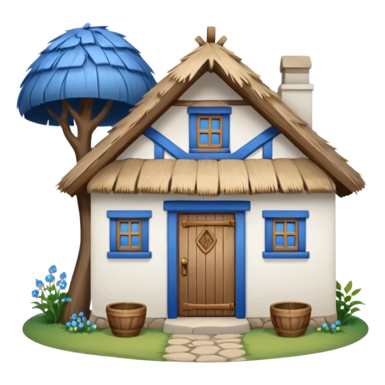 A Ukrainian peasant house with white walls sticker