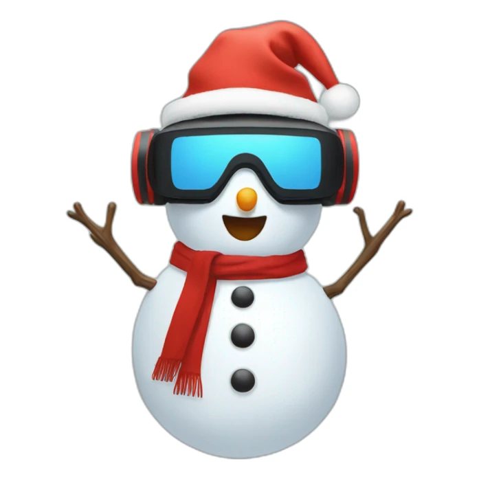 full body christmas-snowman in vr headset sticker