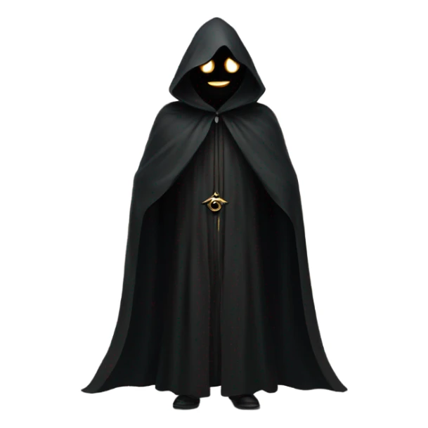 illuminati shadow figure standing in black cloak with all seeing eye symbol sticker