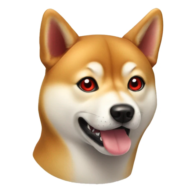 Shiba Inu with red eyes sticker