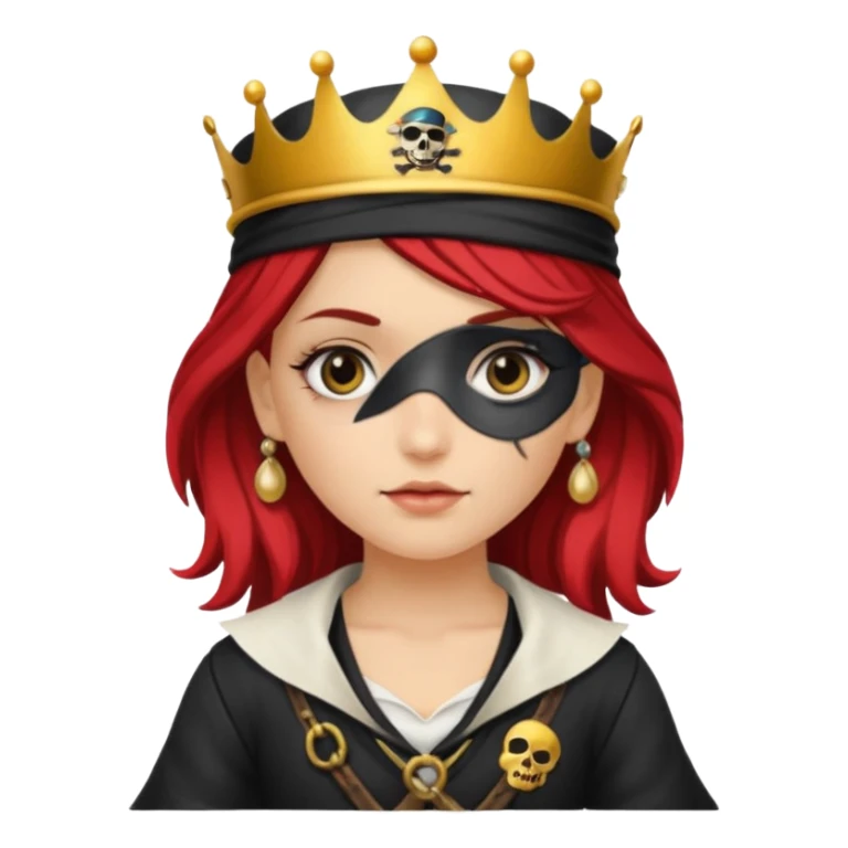 pirate girl with an eyepatch and a crown sticker