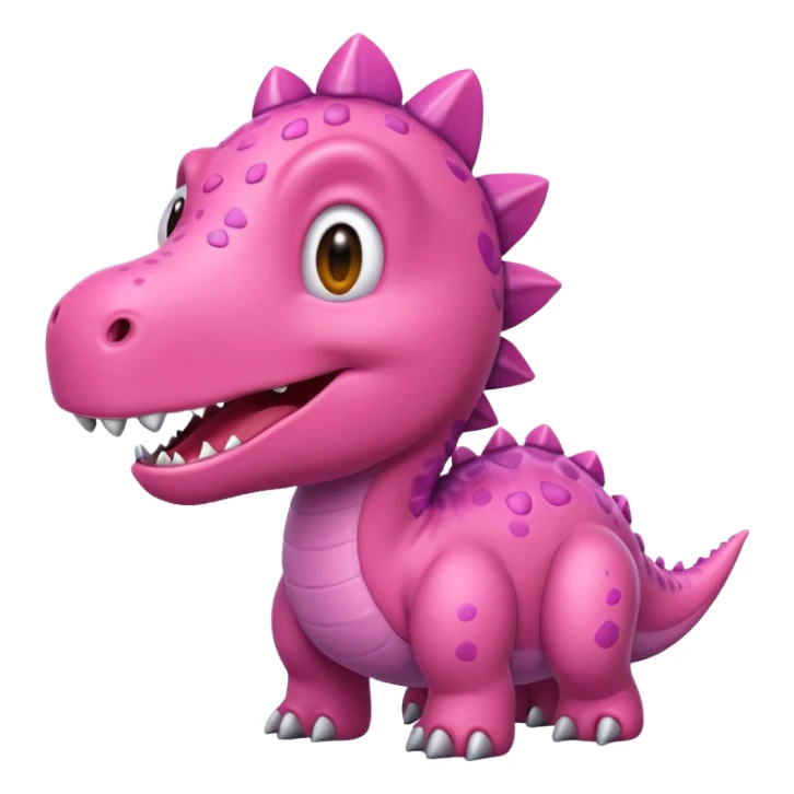 Crea un emoji de un dinosaurio de color rosa, que sea como este 🦖 sticker