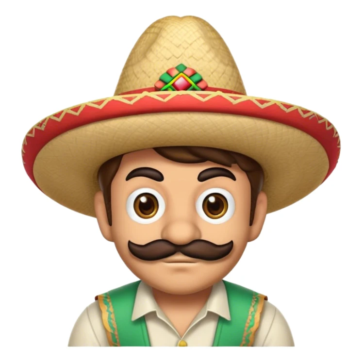 mexican mario bros with a sombrero  sticker