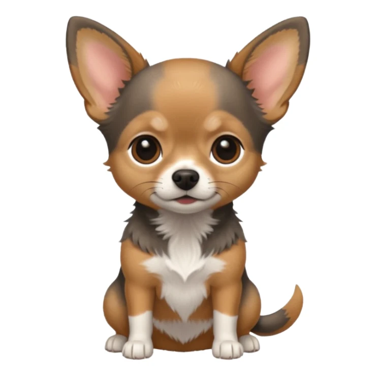 Chihuahua mix with grey, brown, and black fur less fur sticker
