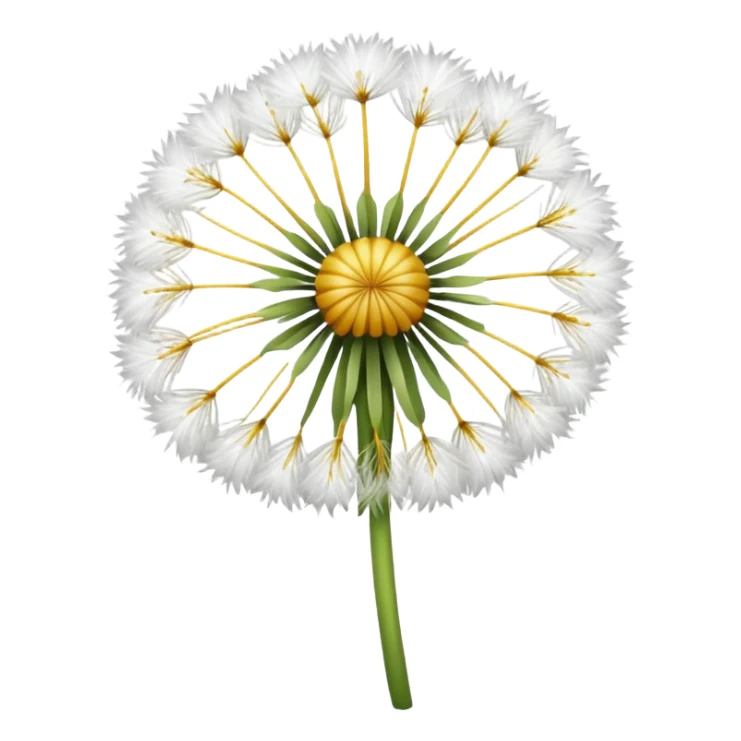 Dandelion flower emoji for bio in white colour more feathers looks realistic  sticker