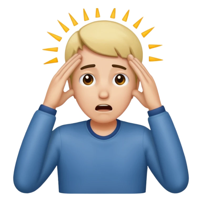 Shocked faint backwards with one hand on forehead sticker