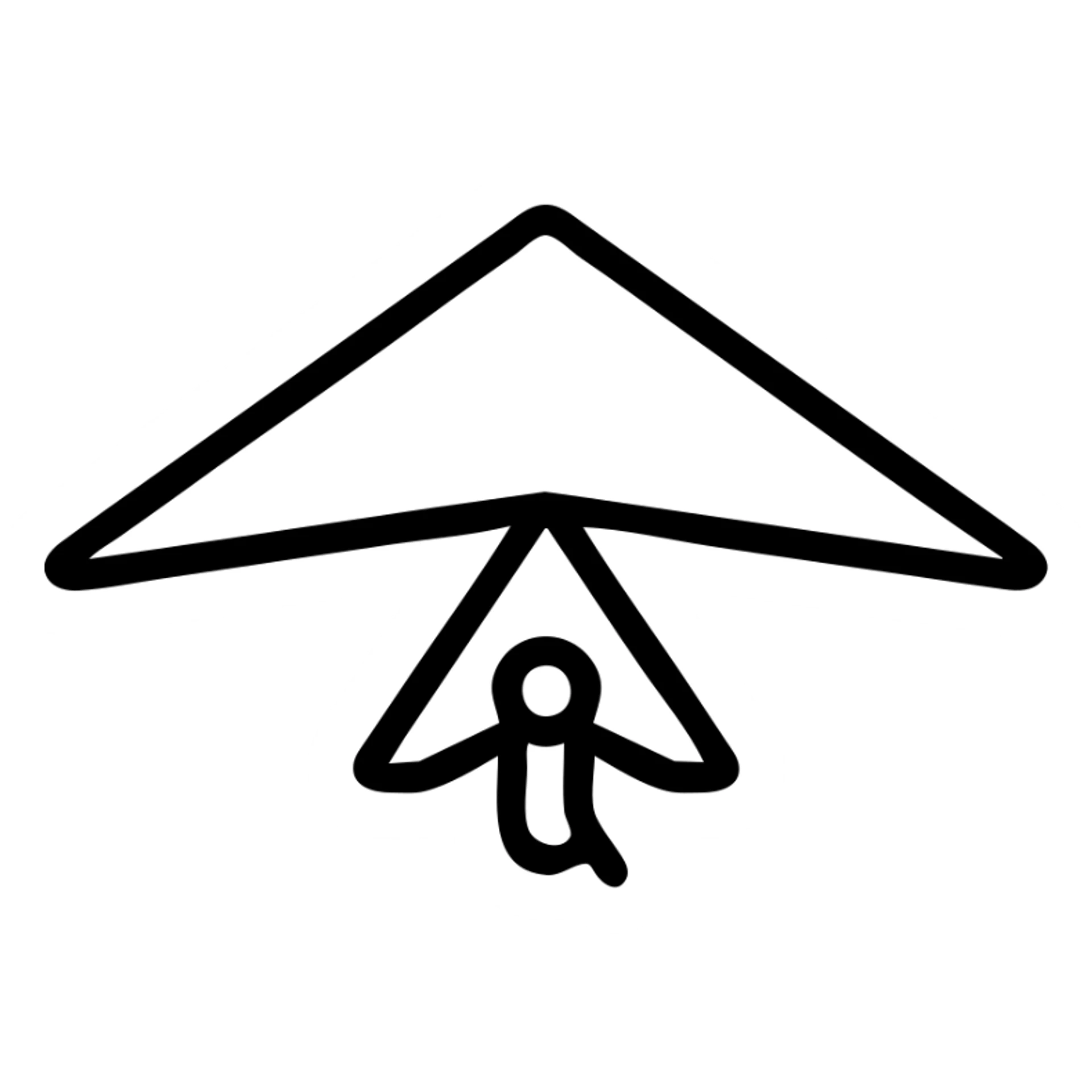 outlined hang glider icon sticker