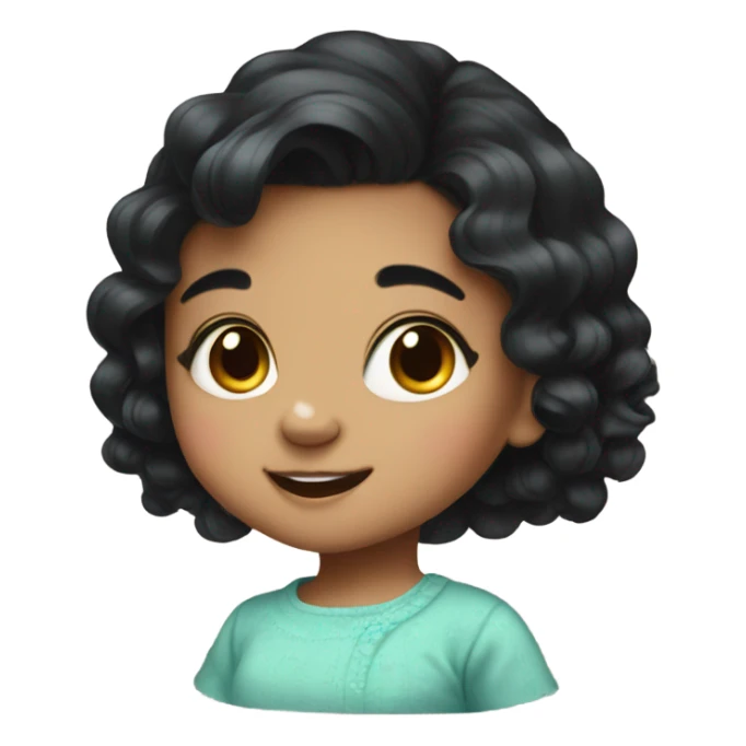 Witty Baby girl with black hair sticker