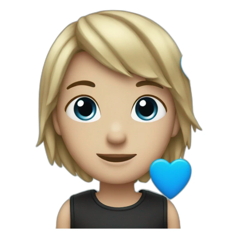 Blue And Black Color Heart sticker