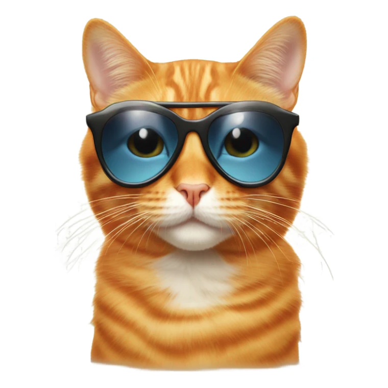Orange cat in big fashion sun glasses sticker