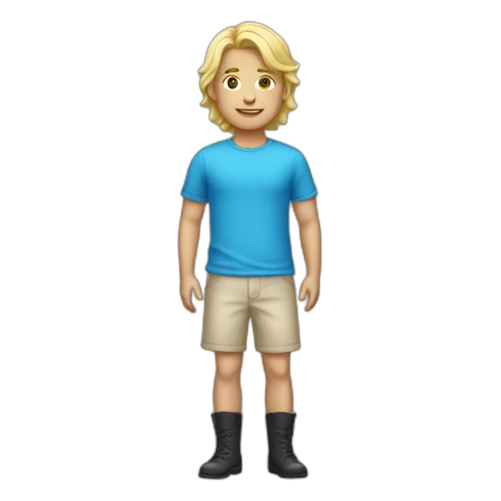 blond guy with glass and blue sky skirt sticker
