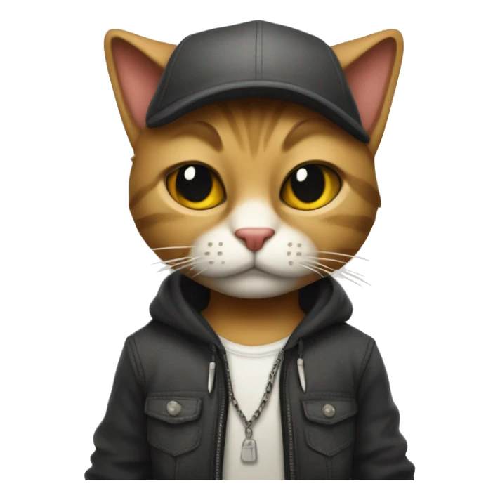 anthropomorphic cat in a thug style outfit  sticker