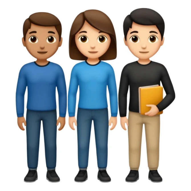 dos grupos de estudiantes cuerpo completo sticker