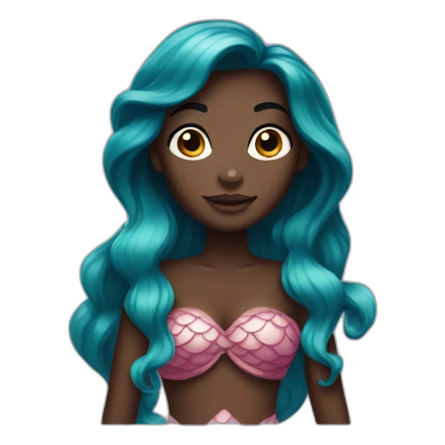 Ariel mermaid with dark skin sticker