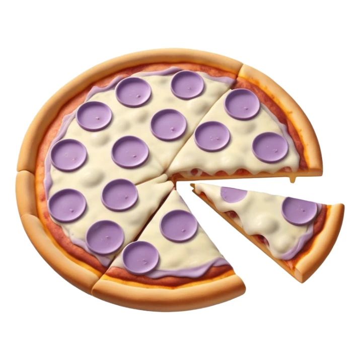 Pale purple pile of pizza sticker