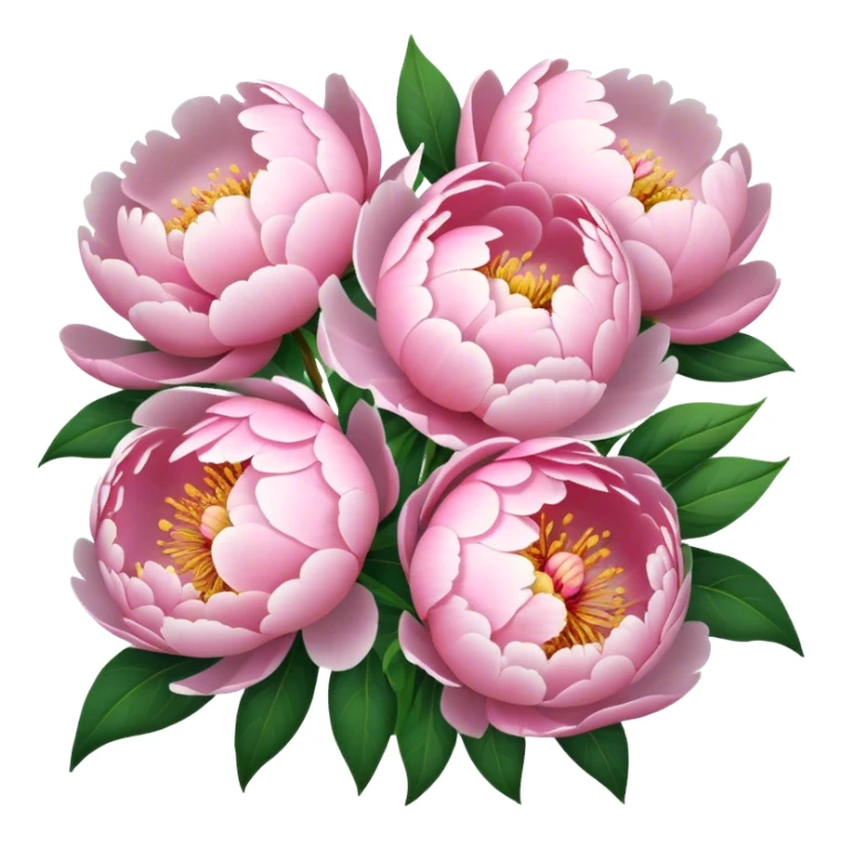 bouquet of light pink peony flowers  sticker