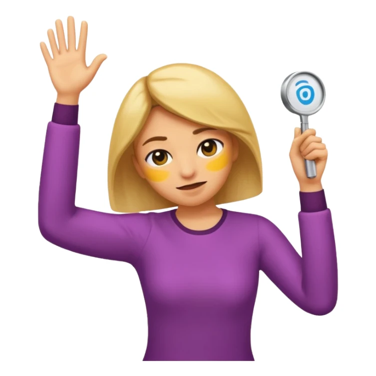 Haz un emoji mujer haciendo un dab ( la pose es un brazo levantado en diagonal estirado , el otro brazo hacia la misma dirección pero doblado a la altura de la cara ) sticker