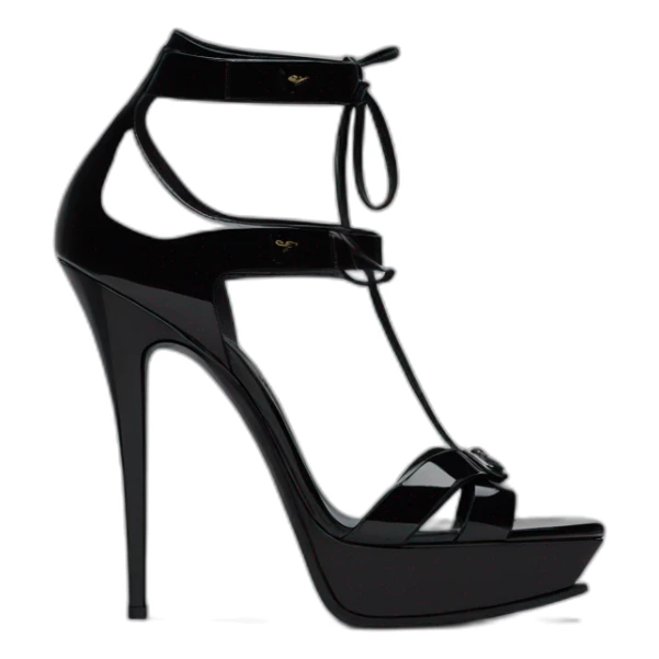 YSL TRIBUTE heel SANDAL black PATENT LEATHER sticker