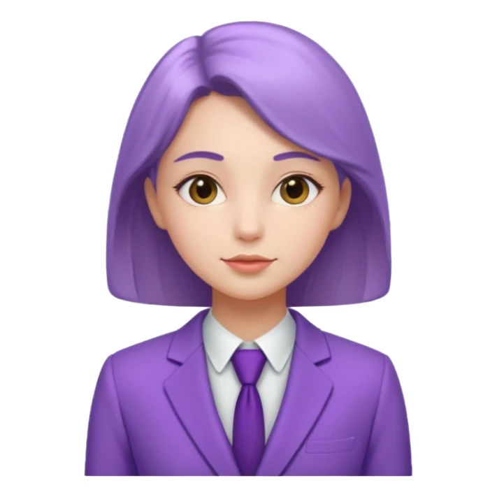 lavender-purple girl's Suit, smooth rounded neckline, simple design, glossy surface, plain background. sticker
