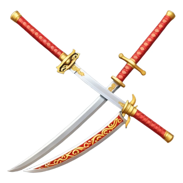 red and yellow katana sticker