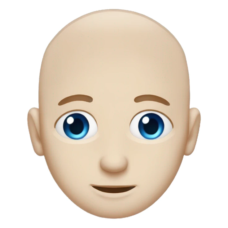 Bald white shady guy with blue eyes with his hands over his face sticker