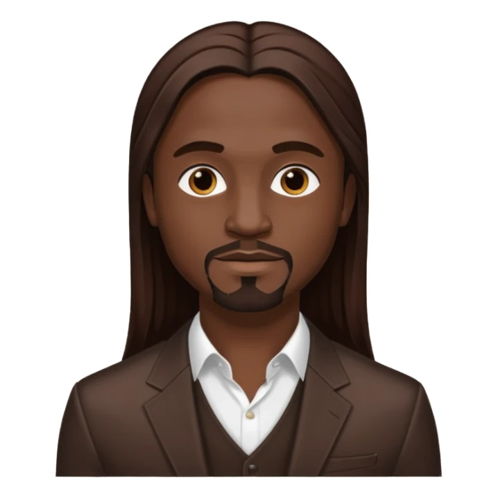 Akon with long dark brown hair sticker