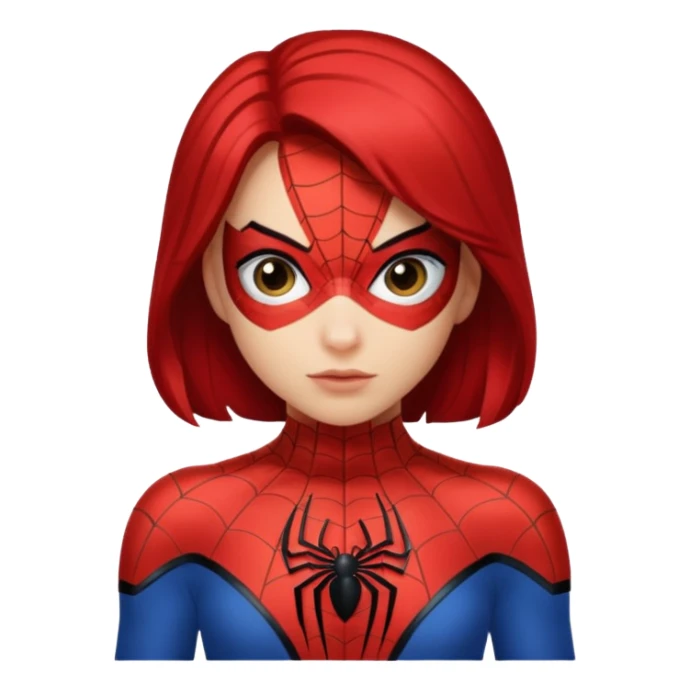 A girl wearing a Spider-Man costume sticker