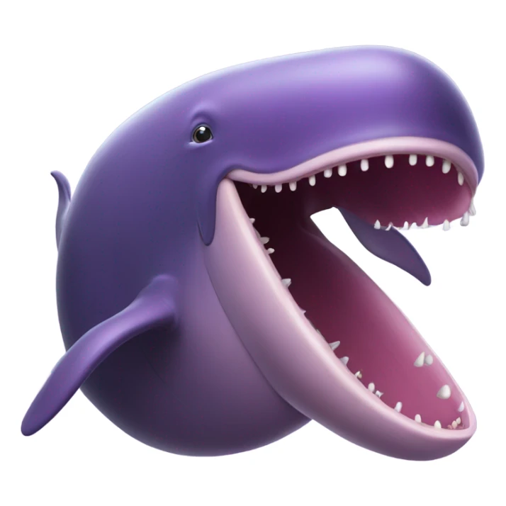 purple sperm whale with open mouth sticker