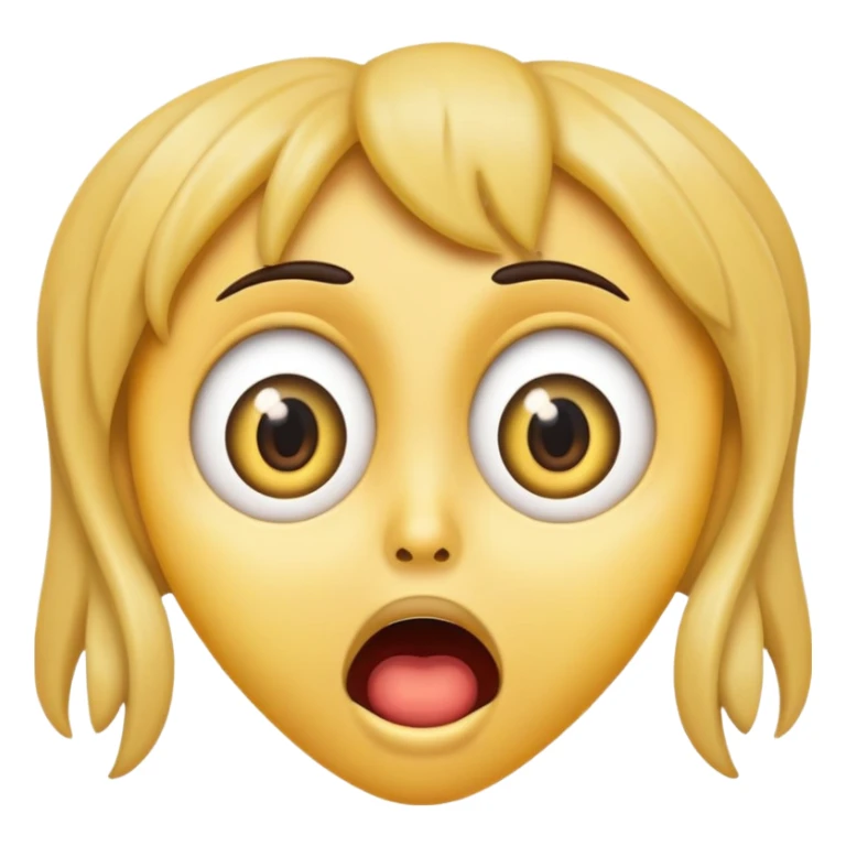 Emoji, surprised, scared, mouth twistes s-shape, big eyes sticker