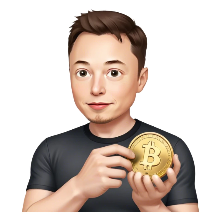 Elon musk holding dodge coin sticker