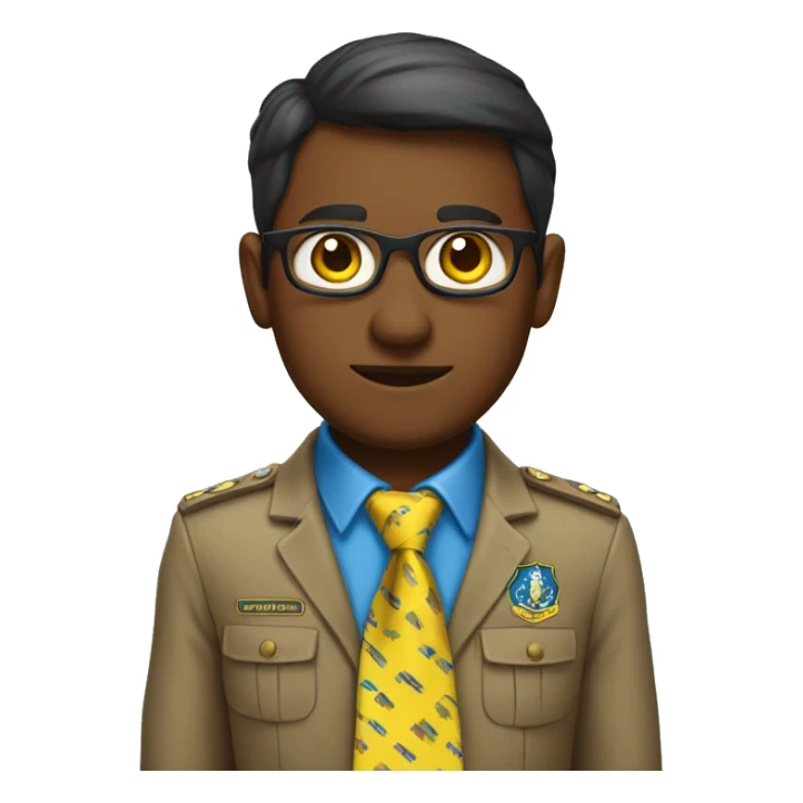 Scoutwith yellow and blue necktie sticker