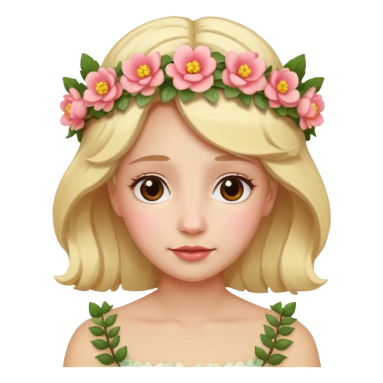 woman blonde old with flower crown sticker