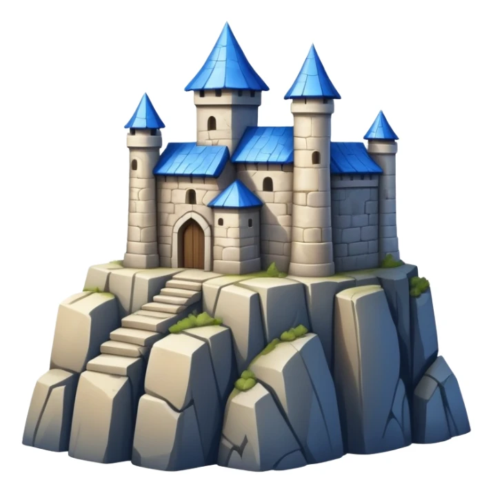 blue-roofed fortress on the rock sticker