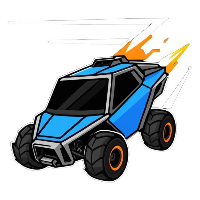 Octane from Rocket League, cartoonish sticker style sticker