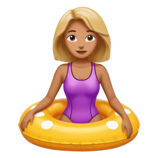 Woman floating in a floatie at the lake sticker