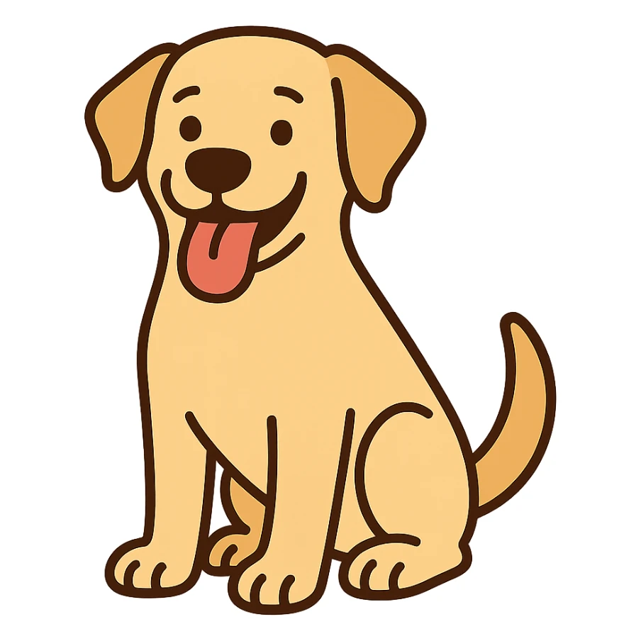 flat toon style labrador dog cheerful sticker