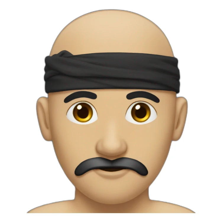 egyptian bald guy with black moustache and a beard sticker