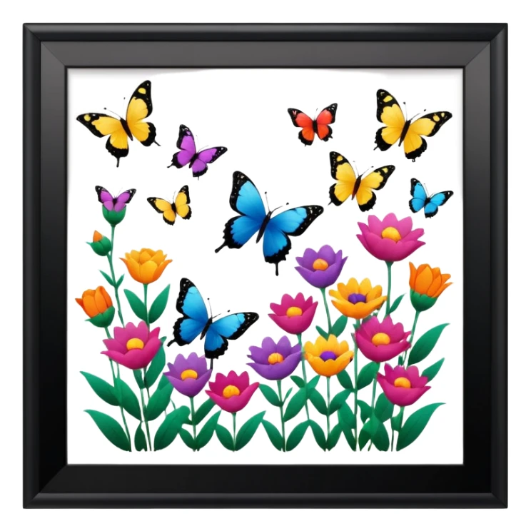 flowers butterflies frame certificates for kids sticker