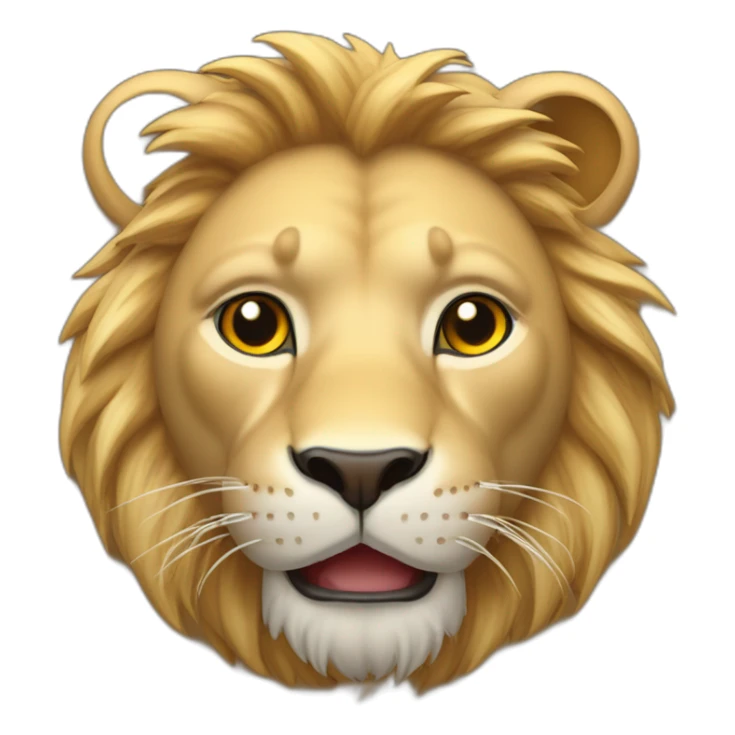 chat sur le dos d'un lion sticker