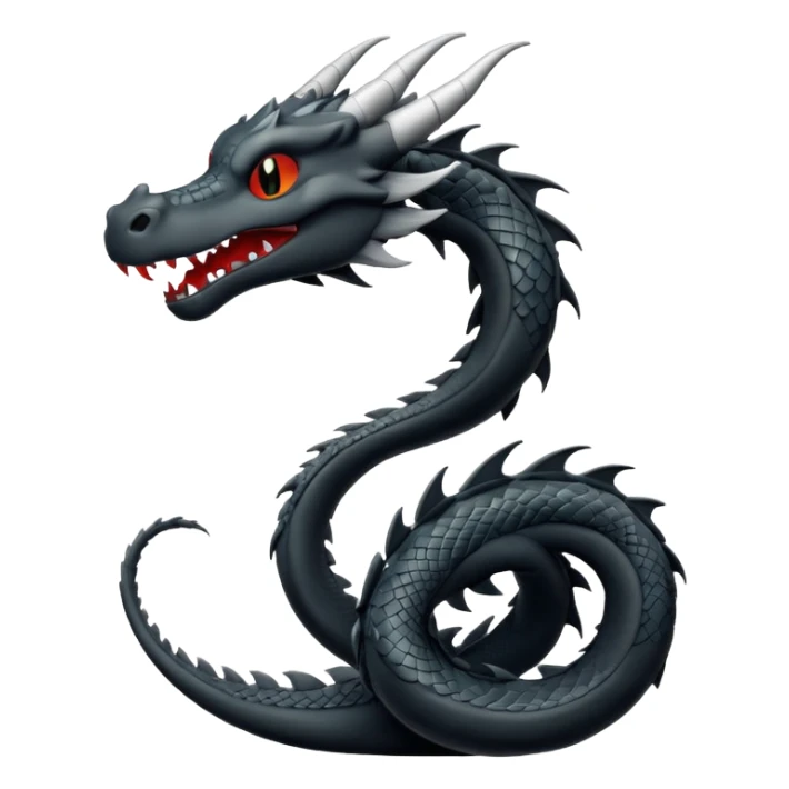 Black and white dragon emoji sticker