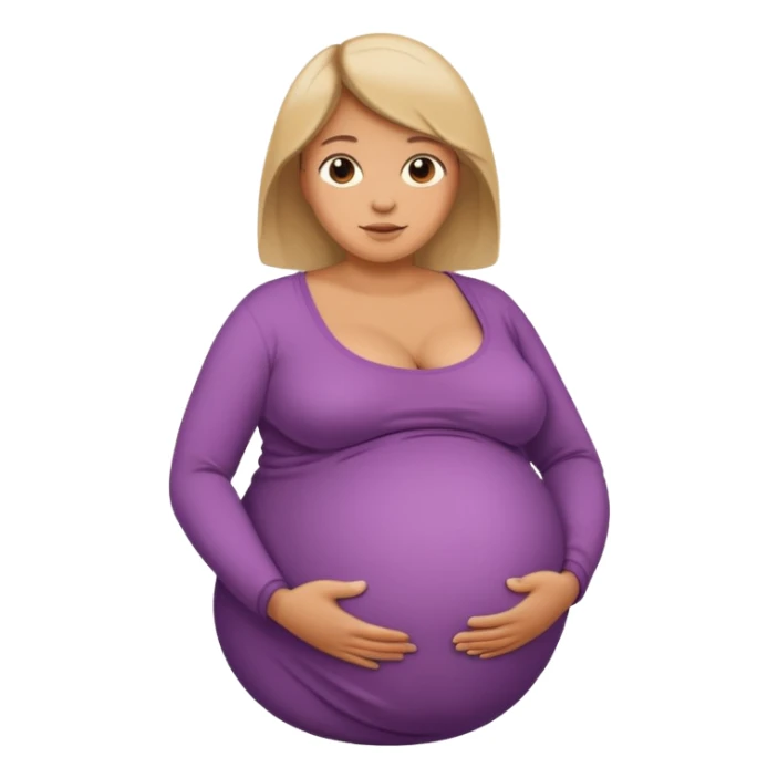 heavily pregnant woman with extremely huge overdue belly sticker